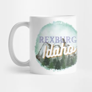 rexburg idaho mountain watercolor Mug